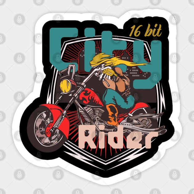 City rider retro video game 16 bit cartridge Sticker by SpaceWiz95